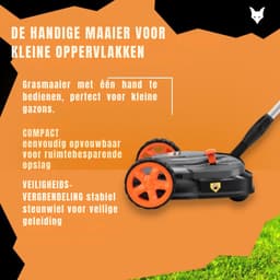 KAD® Grasmaaier Accu - Grasmaaier Elektrisch - Accu Grasmaaier – Inclusief Accu & Lader – Grijs/Oranje/Zwart - 55cm x 40cm x 20cm — thumbnail 3