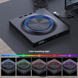 Externe CD DVD Station - Draagbare Brander Lezer - Bestanden Backuppen - Ingebouwde USB Hub - Dun Ontwerp - Zwart — thumbnail 4