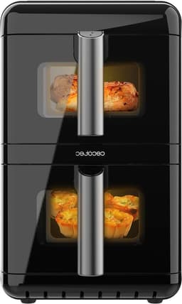 Heteluchtfriteuse - Airfryer Frituurpan - Gezond Koken - Dubbele Containers - 12 Liter - Zwart — thumbnail 1