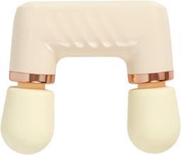 Percussie Massager - Mini Massage Gun - Spierherstel - Dubbele Kop - 18 x 15.2 x 5 cm - Crèmegeel — thumbnail 1