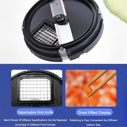 Elektrische Groentesnijder - Keukenmachine Hakker - Snel Ingrediënten Bereiden - 600W Krachtige Motor - 5 Liter Kom - Zilver Zwart — thumbnail 2