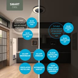 Varin® Plafondventilator met verlichting - Zwart - Tuya Wifi - LED RGBW - Ø 60cm - Super stil - Afstandsbediening smart lamp - Plafondlamp slaapkamer - Plafonniere woonkamer - Plafondlampen - Plafond lamp - Verlichting kinderkamer - Ventilator — thumbnail 5