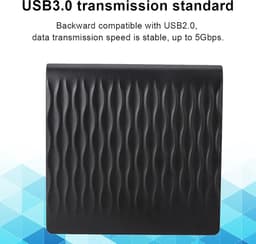 Externe CD DVD Drive - Draagbare Brander - Data Archiveren - USB 3.0 Snelheid - Compact Ontwerp - Zwart — thumbnail 5