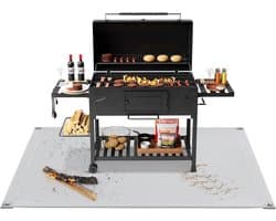 Grote Vuurvaste Grillmat van 87cm x 87cm, Hittebestendige Bescherming voor BBQ en Buitenkeuken, Waterdichte Barbecue Ondergrond voor Terrassen en Tuinen