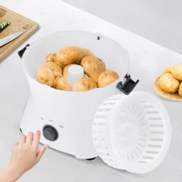 Aardappelschilmachine - Elektrische Schillen - Snel Groenten Schillen - 85W Puur Koper Motor - 0.8 kg Capaciteit - Wit — thumbnail 2