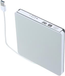 Externe DVD Brander - CD Lezer - Data Archiveren - Draagbaar Slank Ontwerp - USB 3.0 - Zilver — thumbnail 4