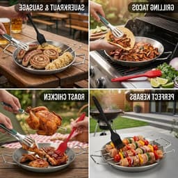 Roestvrijstalen kebab standaard voor thuisgebruik, verticale spitsen, grillen van vlees, vis en groenten, perfect voor döner en worstjes — thumbnail 4