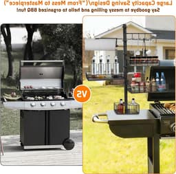 Grillaccessoires Organizer met Papieren Handdoekhouder en Gereedschapshouder voor Barbecue en Kampeergrill, Ideaal voor Buiten koken en BBQ Accessoires — thumbnail 2