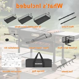 Grillaccessoires Organizer met Papieren Handdoekhouder en Gereedschapshouder voor Barbecue en Kampeergrill, Ideaal voor Buiten koken en BBQ Accessoires — thumbnail 3
