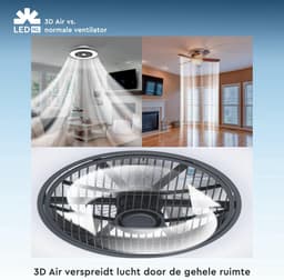 LED's Light LED plafondlamp met ventilator 60 cm - 8 standen - Incl. afstandsbediening — thumbnail 3