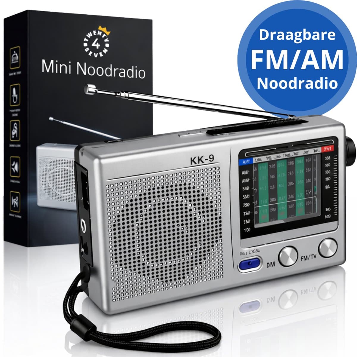 Twenty4seven® Draagbare Noodradio - Mini Radio voor Noodpakket - FM/AM op Batterijen - Voorbereid op Rampen & Noodgevallen — afbeelding 1