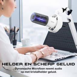 FIFINE T688W XLR - USB / XLR - Dynamische Microfoon - Met Boom Arm - Streaming - Podcasting - Gaming - Geschikt voor PS4 / PS5 / PC - Wit — thumbnail 3