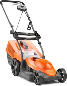Flymo SimpliMow Elektrische grasmaaier met wielen, 320 V - 1300 W motor, 32 cm maaibreedte, 30 liter grasbak, softgrip-handgrepen, oranje/grijs — thumbnail 1