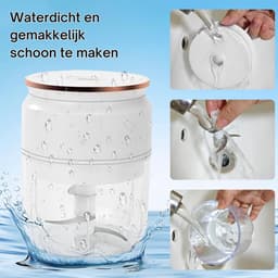 HEZIVO® Groentesnijder Electrisch - Wortelsnijder Elektrisch - Hakmolen - Keukenmachine - 300 ml - Wit — thumbnail 5