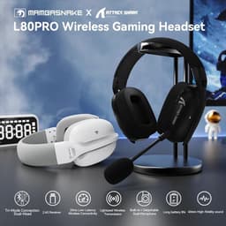 Attack Shark L80 PRO - Gaming Headset - Draadloos - 7.1 Surround Sound - Tri-Mode (2.4G/BT/3.5mm) - Dubbele Microfoon - 40mm Driver - Ultralicht 203g - PC/PS5/Xbox/Switch - Zwart — thumbnail 5