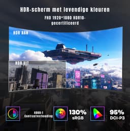 RUX® Gaming Monitor 240hz - Gaming Monitor -Zwart - ‎‎20cm x 62cm x 46cm; 3.5kg — thumbnail 2