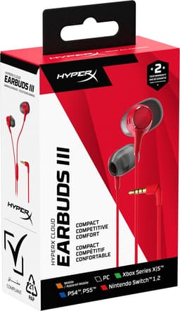 HyperX Cloud Earbuds III - 3.5mm - Red (PC/PS5/PS4/Xbox Series X/S/Switch/Mobile) — thumbnail 2