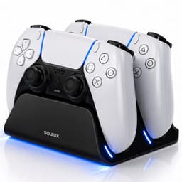 Sounix Oplaadstation geschikt voor PS5 / PS5 Slim / PS5 PRO / DualSense Controller - PS5 accessoires - Dual Oplader - Charging Dock - Zwart — thumbnail 1
