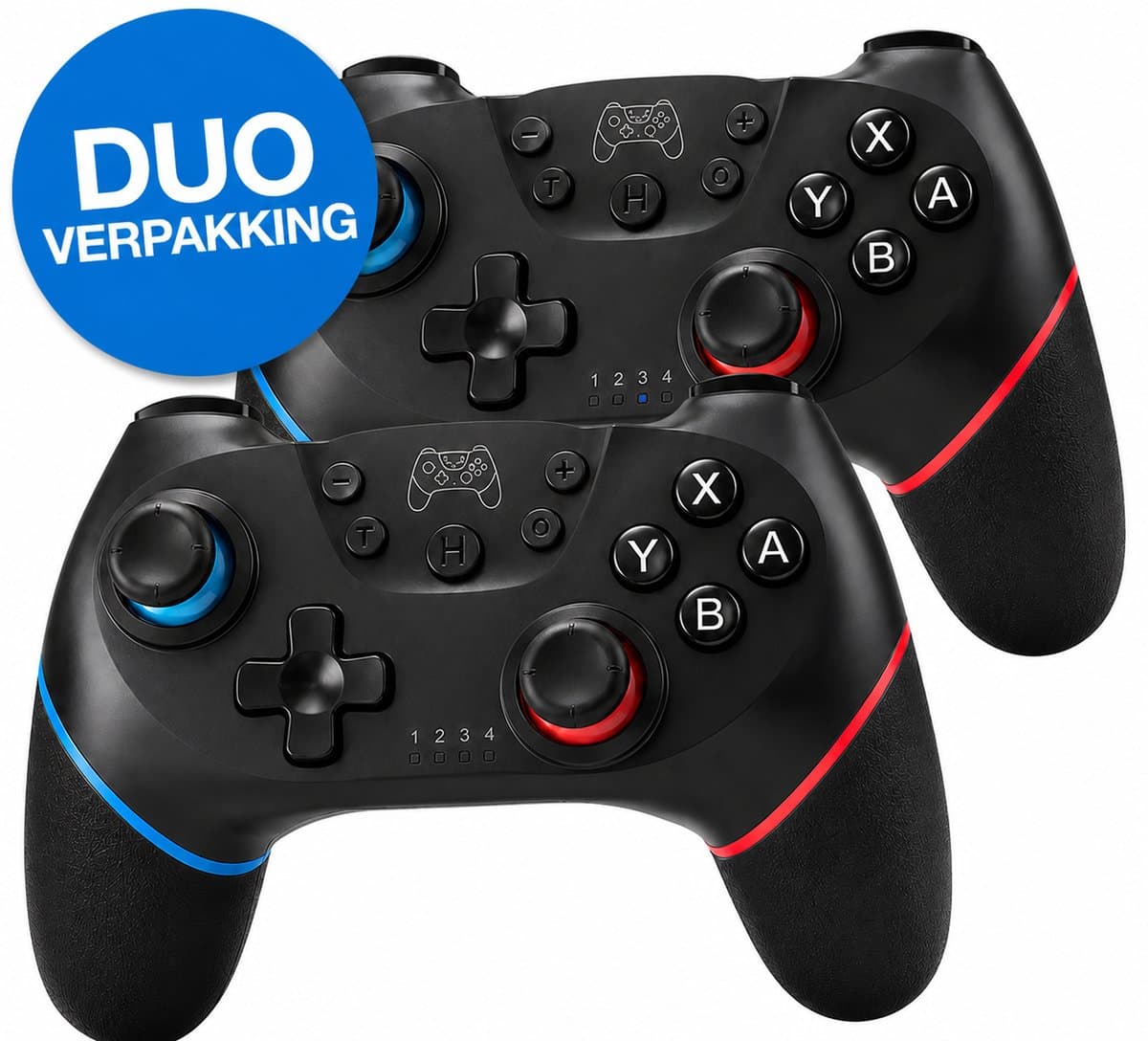 2x Draadloze Controller Geschikt voor Nintendo Switch & Switch 2 - Ergonomische Handvat Gripstand — afbeelding 1