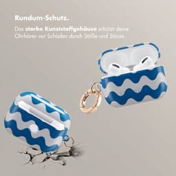 Selencia Case - Hoesje geschikt voor AirPods Pro 2 / Pro 2 (2022) - Wave Vibes Classic Blue — thumbnail 3