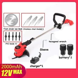 Draagbare Grasmaaier - Elektrisch gereedschap - Tuinonderhoud - Lichtgewicht ontwerp - 2 cm snijbreedte - Metaal — thumbnail 3