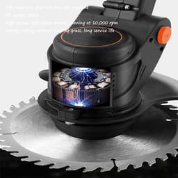 Elektrische grasmaaier - Draadloze trimmer - Gazon onderhoud - Opvouwbaar ontwerp - 100 mm snijbreedte - Zwart — thumbnail 2