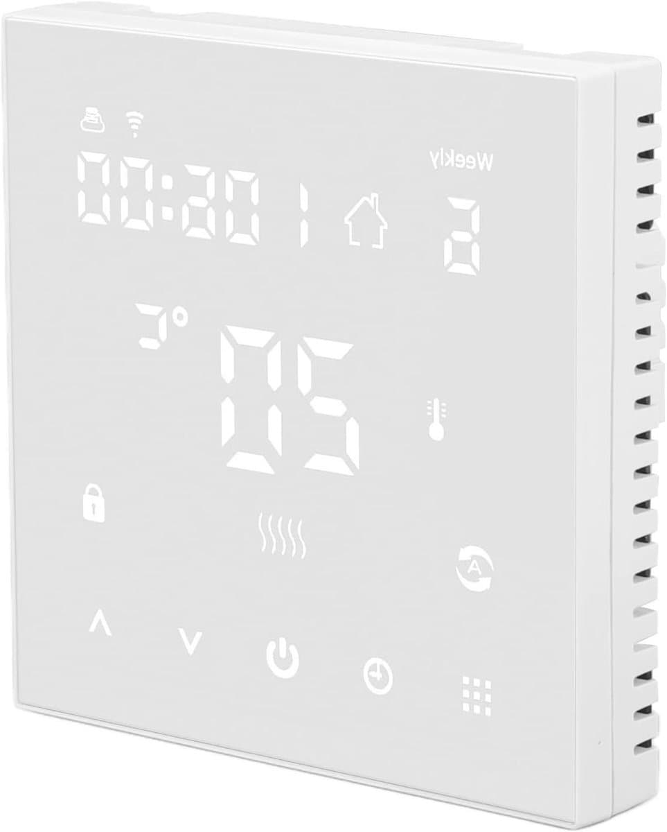 Slimme Thermostaat - Programmeerbare Thermostaat - Verwarming Regelen - Touchscreen Bediening - 8.5 x 8.5 x 4.5 cm - Wit — afbeelding 1