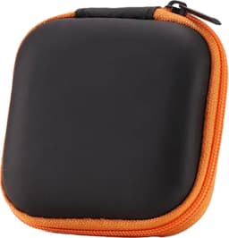 Oortjes hoesje - Opberg doosje - Kabeltasje - Etui oortjes - Oortjes opbergen - Opbergetui - Opbergdoosje - Hoes - Opbergcase - Reistasje - Hardcover - Zwart/oranje - Jonyx — thumbnail 5