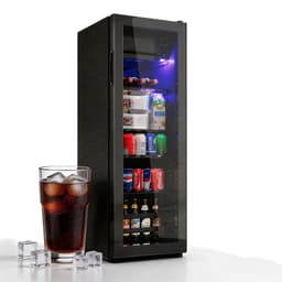 Mini Koelkast 128L – Met Vriesvak – Regelbare Temperatuur – Stil – Voor Woonkamer/Slaapkamer – 110×40×43,5cm – 1 Stuk – Zwart — thumbnail 1