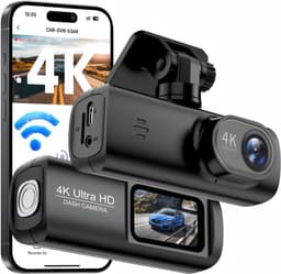 Dashcam - Dashcam voor auto - Dashcam 4K Voorzijde - Ultra HD - Mini Autocamera - APP Bediening - Ingebouwde Wi-Fi & G-sensor - 24-uurs Parkeermodus, Nachtzicht, WDR, Loopopname, Ondersteuning voor maximaal 256 GB — thumbnail 1
