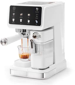 Jently espressomachine - koffiemachine - koffiezetapparaat - automatische melkopschuimer - latte/cappuccino/heet water - wit — thumbnail 1