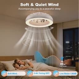 Plafondventilator met RGB Verlichting - Dimbaar - 6 Standen - Ventilator - Keuken Lamp - Woonkamer Lamp - Moderne Lamp - 48 W — thumbnail 3