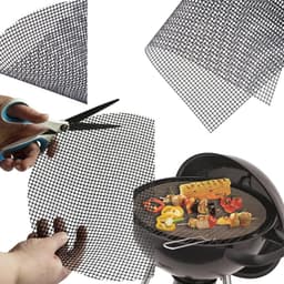 Set van 3 Herbruikbare Grillmatten met Antiaanbaklaag, 42 x 36 cm, Perfect voor BBQ, Gas- en Houtskoolgrills, Oven en Koken — thumbnail 4