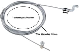 Dailygoods- Gaskabel 2000 mm - Flexibele Kabel - Z-haak Motorremkabel - Staal - Diameter 1,5 mm - Duurzaam en Sterk — thumbnail 5
