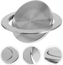 Dailygoods- Klapdeksel Inbouwdesign - Afvalemmer - Roestvrij Staal - Compact - Geschikt voor Thuis/Kantoor - Afmetingen 16,5 x 16,5 x 3,3 cm - Afvalbakdeksel — thumbnail 4