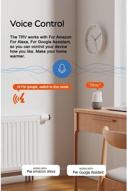 Thermostatische Radiator Klep - Slimme Verwarming - Energie Besparen - App en Spraakbesturing - 8 mm Motor - Wit Zwart — thumbnail 5