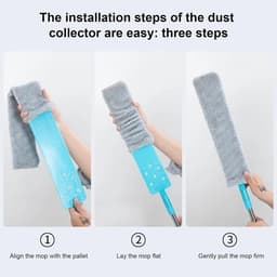 Reinigingsgereedschap - Stofwisser - Onder meubels - Uittrekbare handgreep - 126 cm lang - Grijs — thumbnail 2