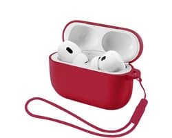 Studio Air® Airpods Hoesje Pro 3 Siliconen Case - Bordeaux Rood - Soepel Airpod Hoesje voor Airpods Pro 3 (model 2025)