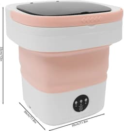 Cellista Mini Opvouwbare Wasmachine 12L - Compacte Wasmachine - Draagbare Wasmachine - Opvouwbare Reiswasmachine - Camping Wasmachine - 3 Wasprogramma's - Roze — thumbnail 5