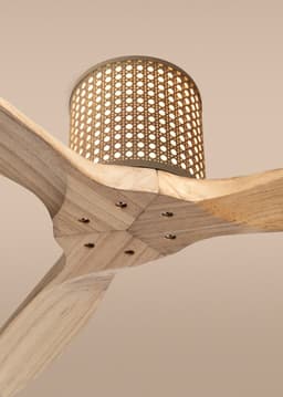 CREATE - Plafondventilator stil 40W (Ø132cm) - Sfeerlicht LED - Afstandsbediening - 6 snelheden - Programmeerbaar - WIND CALM CUSTOM RATTAN — thumbnail 2