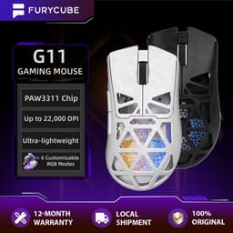 Furycube G11 - Tri-Mode Gaming Muis - Draadloos - Bedraad - Bluetooth - PAW3311 Sensor - 12.000 DPI - 1000Hz - Wit — thumbnail 2