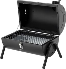 Compacte Houtskoolbarbecue met Deksel - Tafelbarbecue & Reisbarbecue - Dubbel Chroom-Plated Grillrooster (34 x 21 cm) - Met Ventilatieschuif & Houten Handgreep - Zwart — thumbnail 1