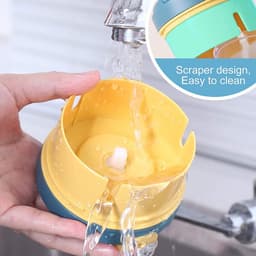 Mini Keukenmachine - Handmatige Hakker - Groenten Snijden - Veilig & BPA-vrij - 9 cm Hoog - Geel Blauw — thumbnail 2