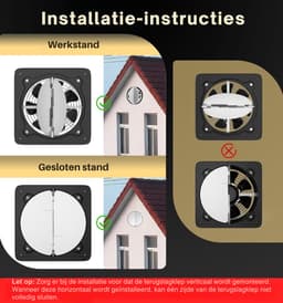 Afzuigventilator 200 mm – Badkamer Ventilator 980 m³/u met Terugslagklep – Stille Wandventilator voor Badkamer, Keuken, Garage & Kelder – Krachtige Luchtafvoer Zwart — thumbnail 4