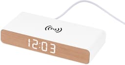 Mesa Musthaves Digitale Wekker met 15W Draadloze Oplader – LED Display – Temperatuurweergave – Wit — thumbnail 1