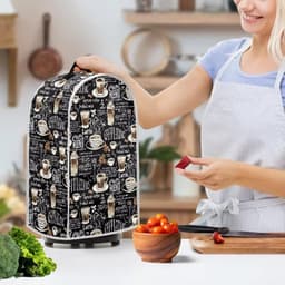 Blenderhoes - Keukenmachine Cover - Keuken Organisatie - Spatbestendig Materiaal - 24 x 185 x 405 cm - Koffie — thumbnail 2