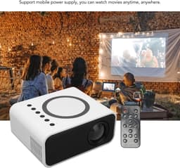 KZQ Mini Projector - Draagbaar Full Hd 1080p Led Projector Met Wifi - Geschikt Voor Telefoon En Computer - Ideaal Voor Thuis Slaapkamer Tuin Binnen Buiten Kamperen En Voetbal Kijken - Zwart — thumbnail 5