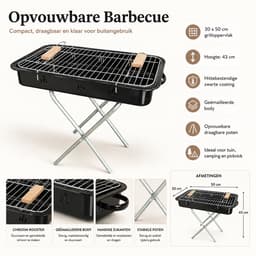 15-delige Picknickset – Barbecue Set met Samowar, Opvouwbare BBQ, Grillrooster, Theeketel en Accessoires — thumbnail 2