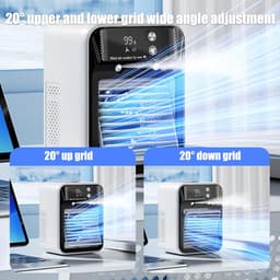 Luchtkoeler - Mini Aircooler Met Verneveling - Draagbare USB Tafelventilator Met Digitaal Display - 16,4 x 11,8 x 21,4 cm — thumbnail 5