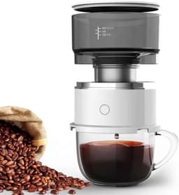 Draagbare Koffiezetter - Automatische Pour-Over Voor 1 Kop - Met Herbruikbaar RVS Filter - Compact Voor Thuis En Reizen — thumbnail 1